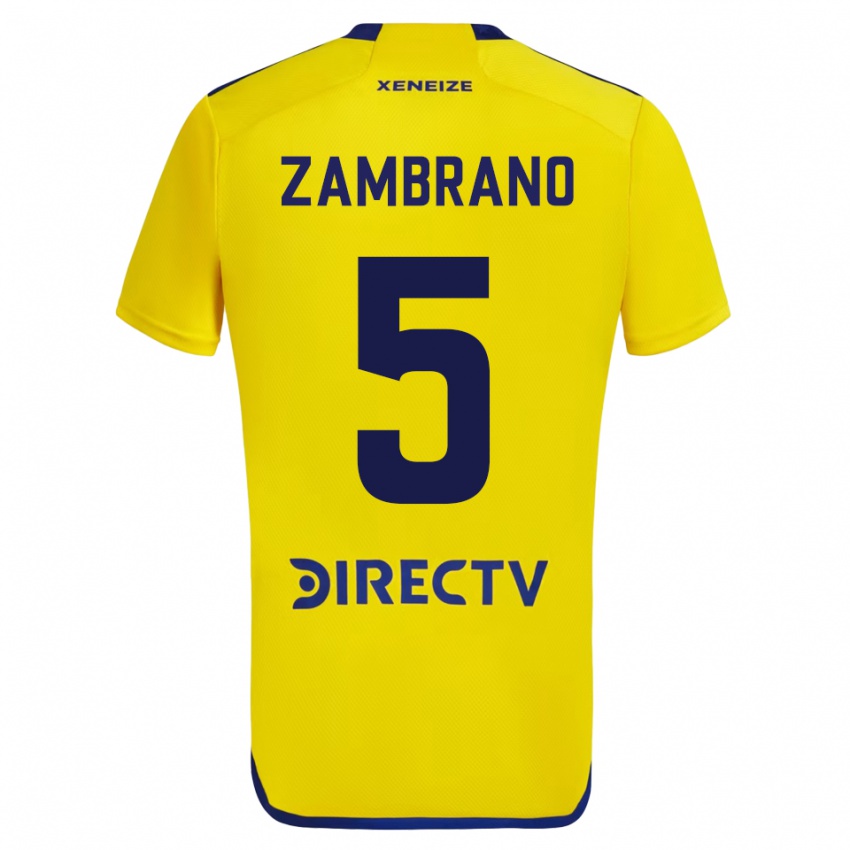 Niño Camiseta Carlos Zambrano #5 Amarillo 2ª Equipación 2023/24 La Camisa