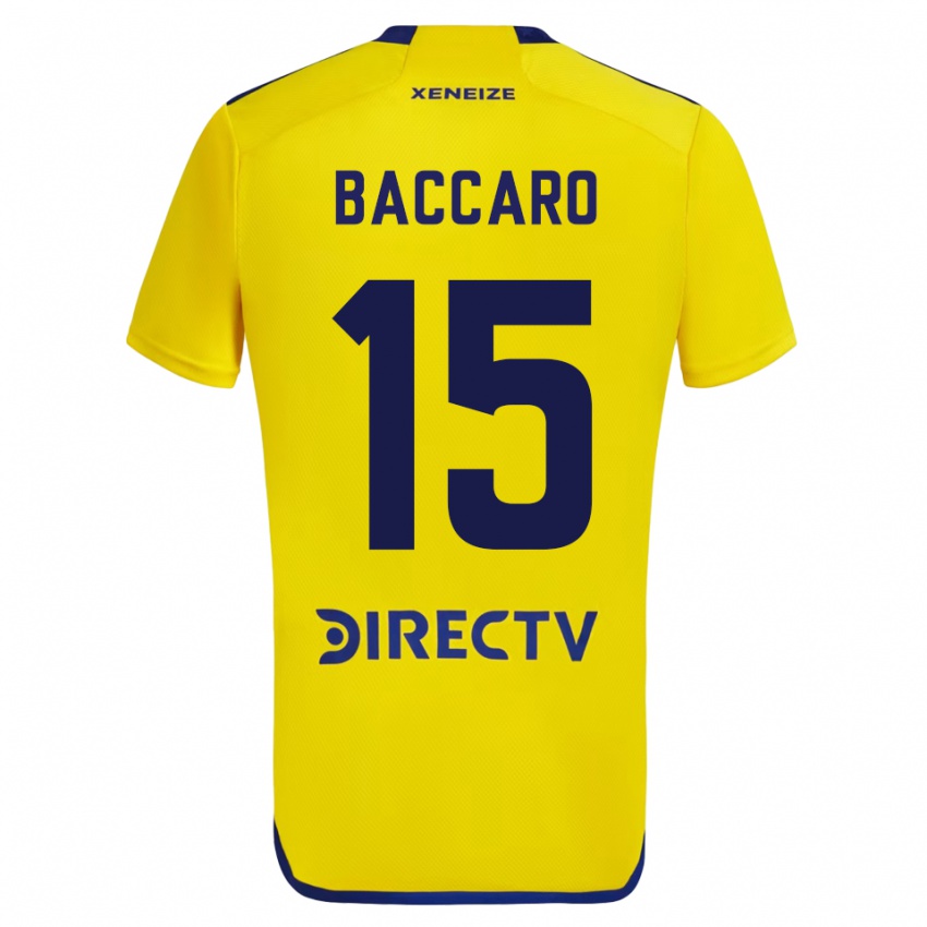 Niño Camiseta Camila Baccaro #15 Amarillo 2ª Equipación 2023/24 La Camisa