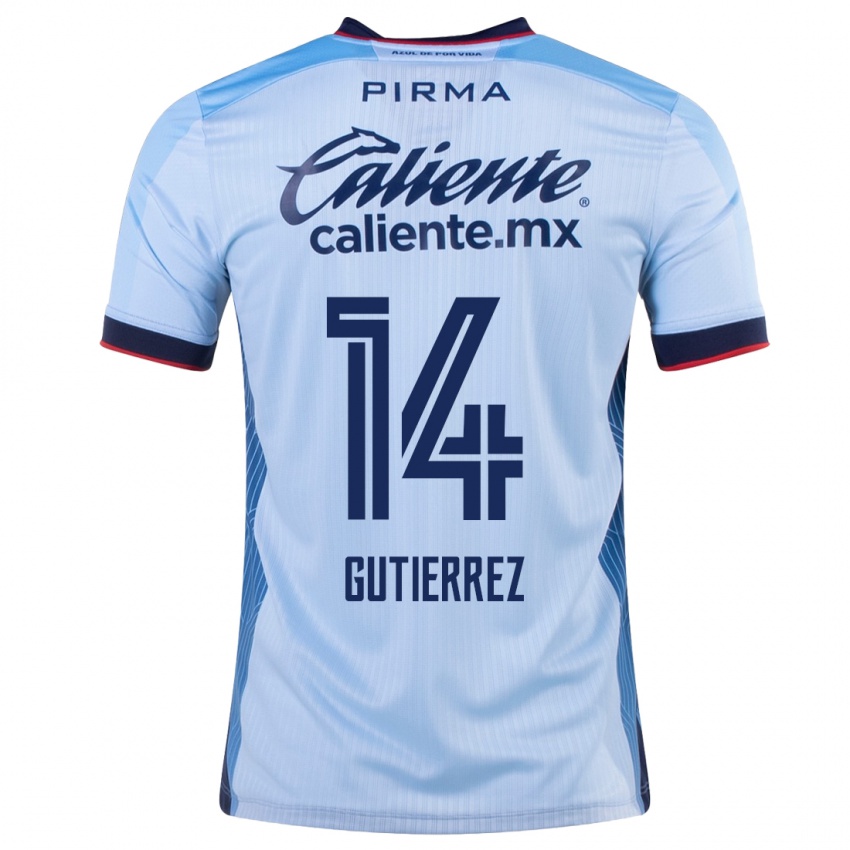 Niño Camiseta Alexis Gutierrez #14 Cielo Azul 2ª Equipación 2023/24 La Camisa
