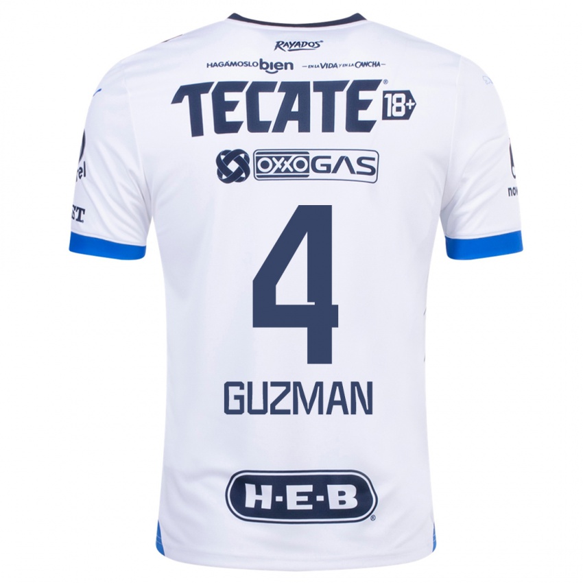 Niño Camiseta Víctor Guzmán #4 Blanco 2ª Equipación 2023/24 La Camisa