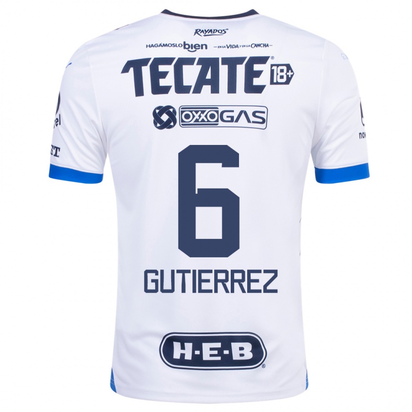 Niño Camiseta Édson Gutiérrez #6 Blanco 2ª Equipación 2023/24 La Camisa