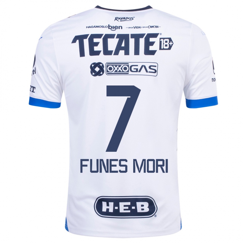 Niño Camiseta Rogelio Funes Mori #7 Blanco 2ª Equipación 2023/24 La Camisa