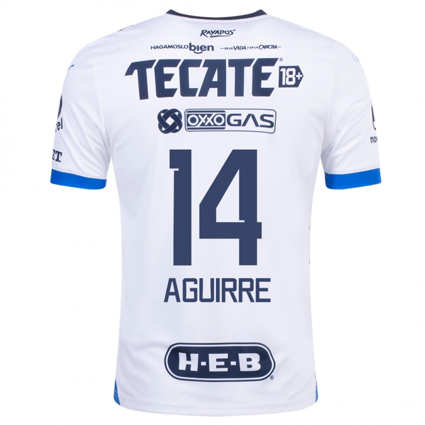 Niño Camiseta Érick Aguirre #14 Blanco 2ª Equipación 2023/24 La Camisa