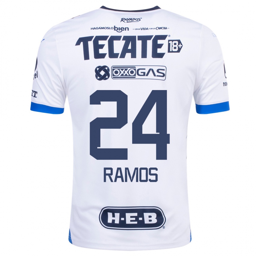 Niño Camiseta César Ramos #24 Blanco 2ª Equipación 2023/24 La Camisa