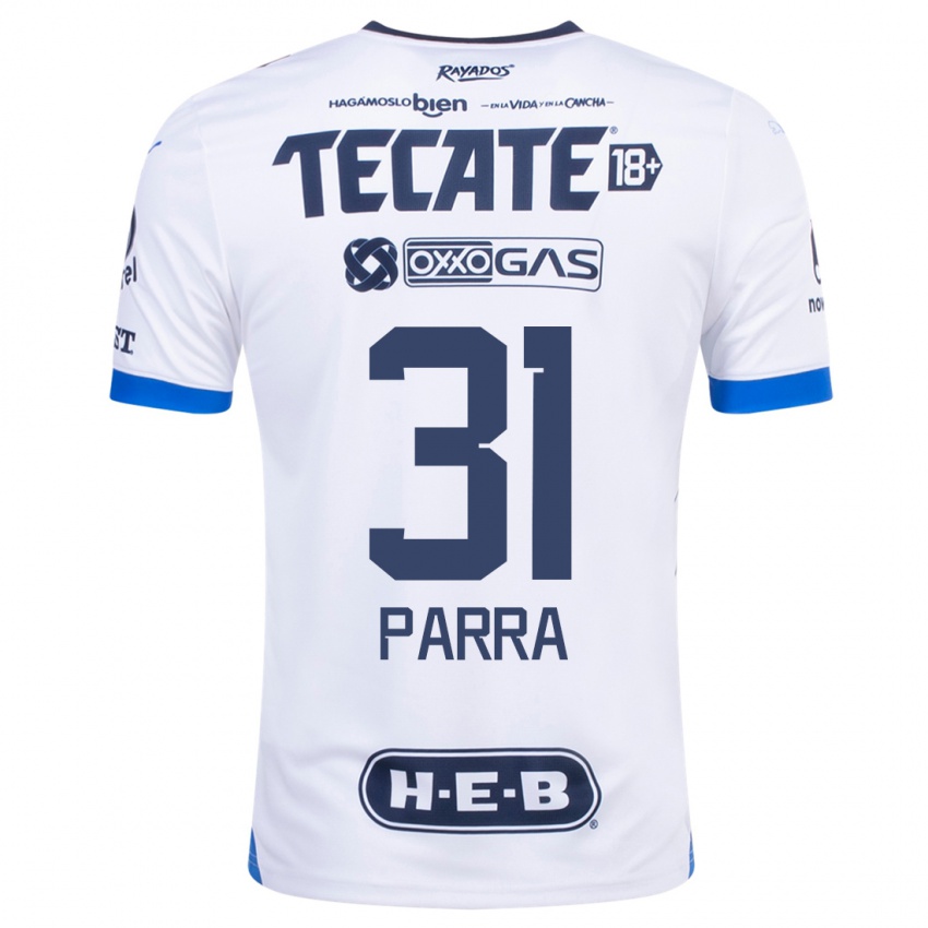 Niño Camiseta Daniel Parra #31 Blanco 2ª Equipación 2023/24 La Camisa