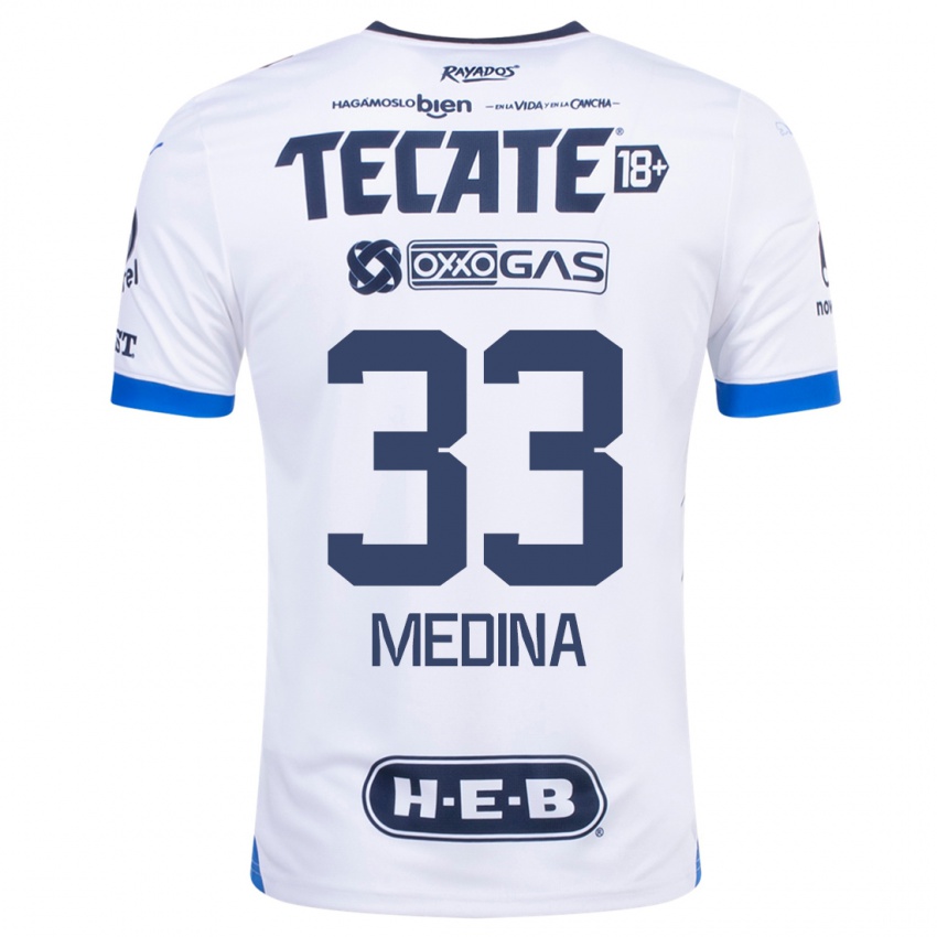 Niño Camiseta Stefan Medina #33 Blanco 2ª Equipación 2023/24 La Camisa