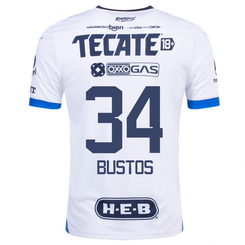 Niño Camiseta César Bustos #34 Blanco 2ª Equipación 2023/24 La Camisa
