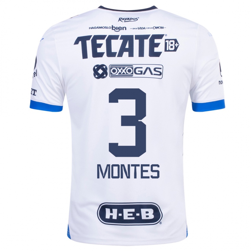 Niño Camiseta Cesar Montes #3 Blanco 2ª Equipación 2023/24 La Camisa