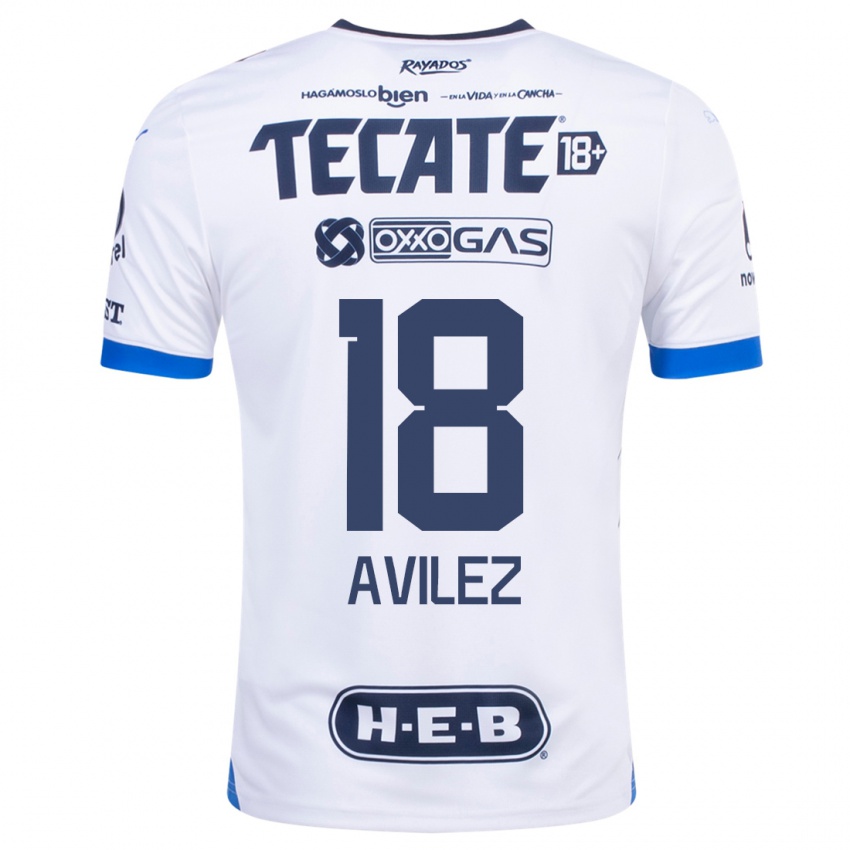 Niño Camiseta Aylin Avilez #18 Blanco 2ª Equipación 2023/24 La Camisa