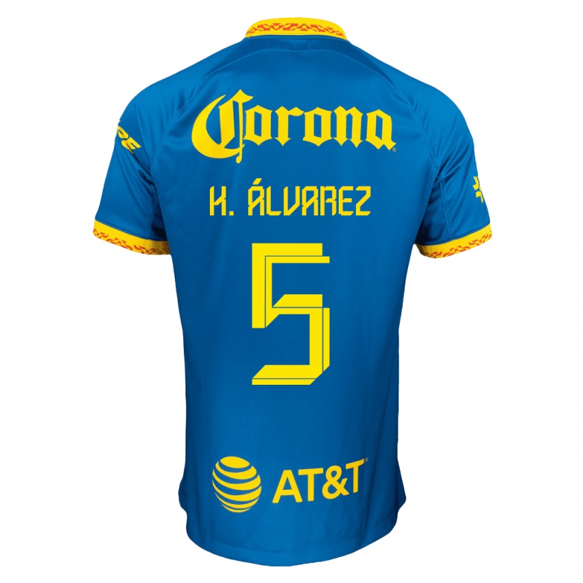 Niño Camiseta Kevin Álvarez #5 Azul 2ª Equipación 2023/24 La Camisa