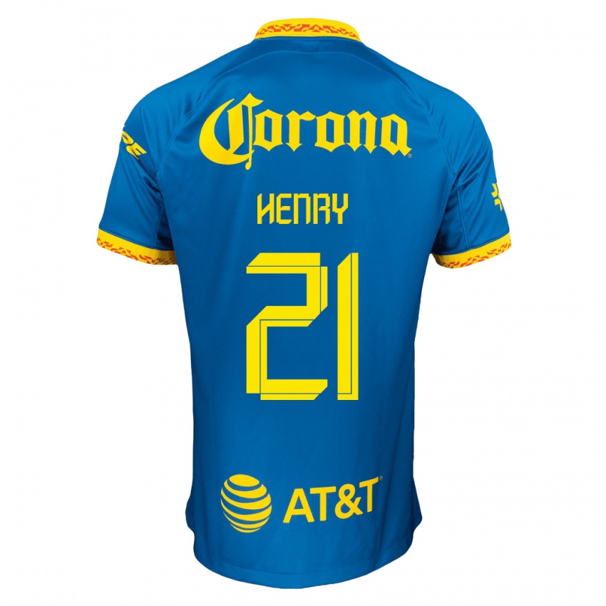 Niño Camiseta Henry Martin #21 Azul 2ª Equipación 2023/24 La Camisa