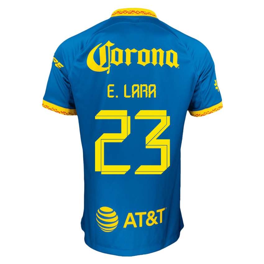 Niño Camiseta Emilio Lara #23 Azul 2ª Equipación 2023/24 La Camisa