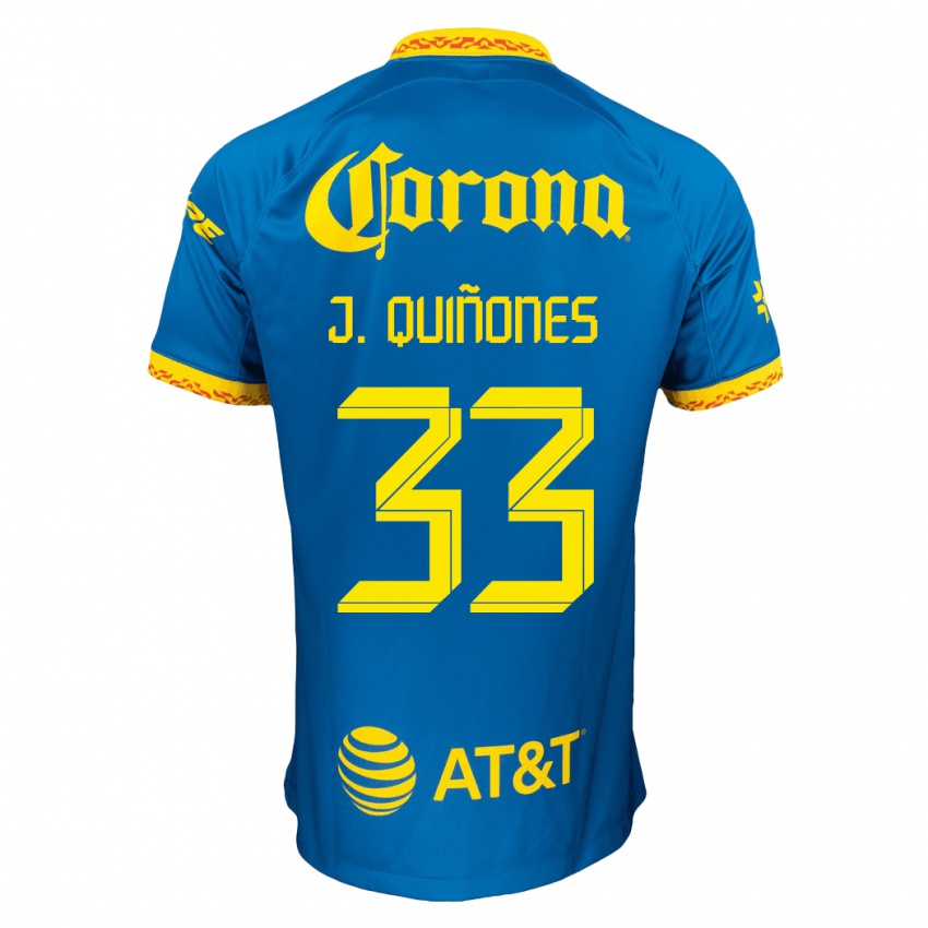 Niño Camiseta Julián Quiñones #33 Azul 2ª Equipación 2023/24 La Camisa