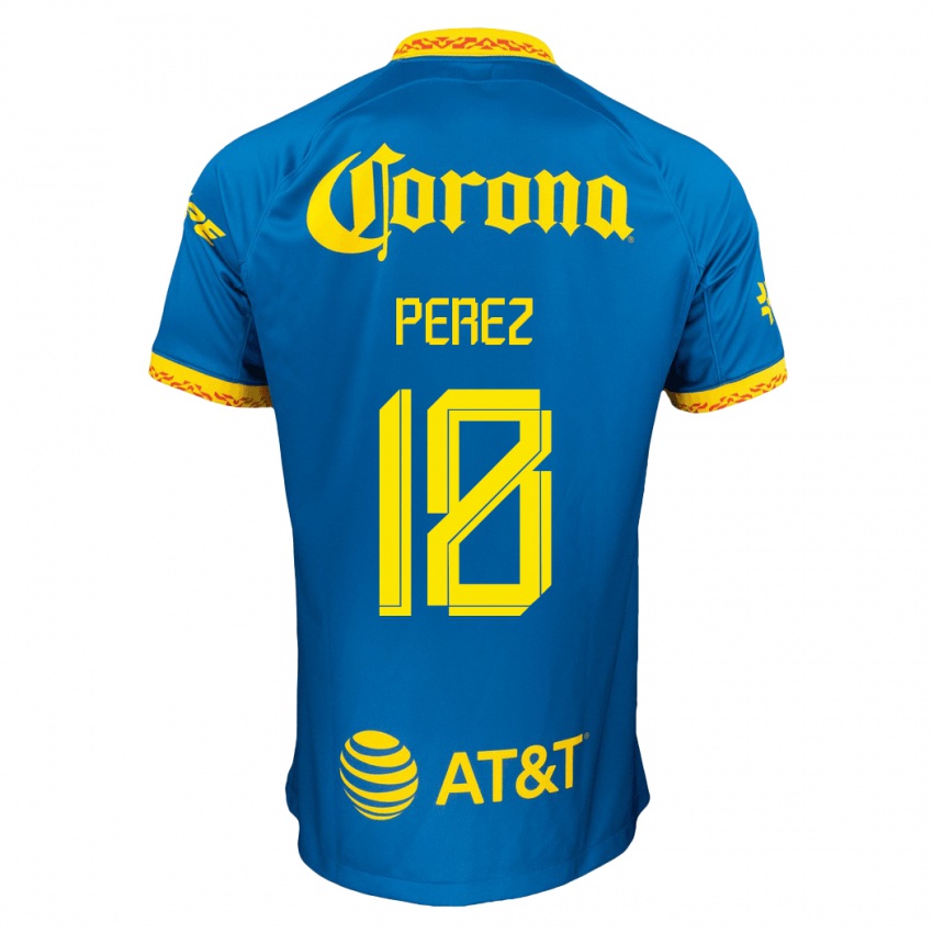 Niño Camiseta Amanda Perez #18 Azul 2ª Equipación 2023/24 La Camisa