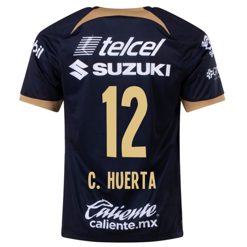 Niño Camiseta César Huerta #12 Azul Oscuro 2ª Equipación 2023/24 La Camisa