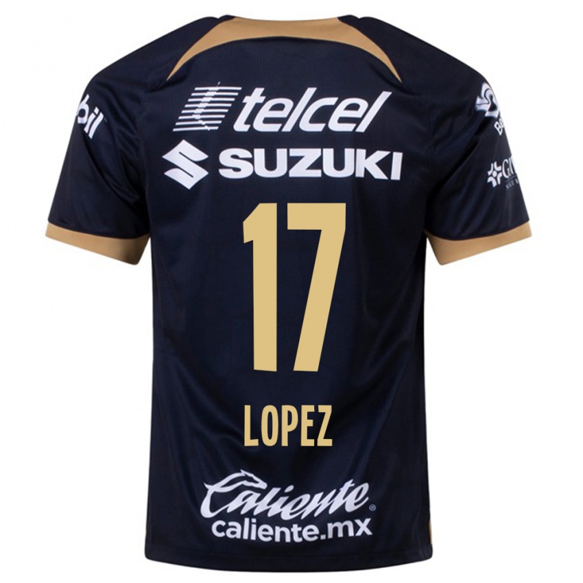 Niño Camiseta Leonel Lopez #17 Azul Oscuro 2ª Equipación 2023/24 La Camisa