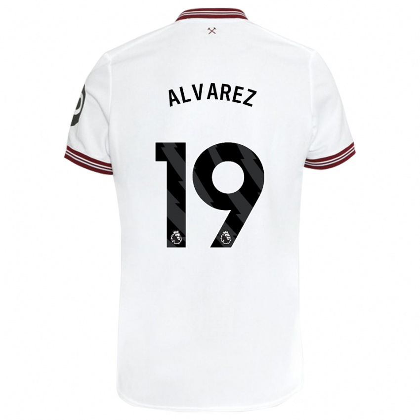 Hombre Camiseta Edson Alvarez #19 Blanco 2ª Equipación 2023/24 La Camisa