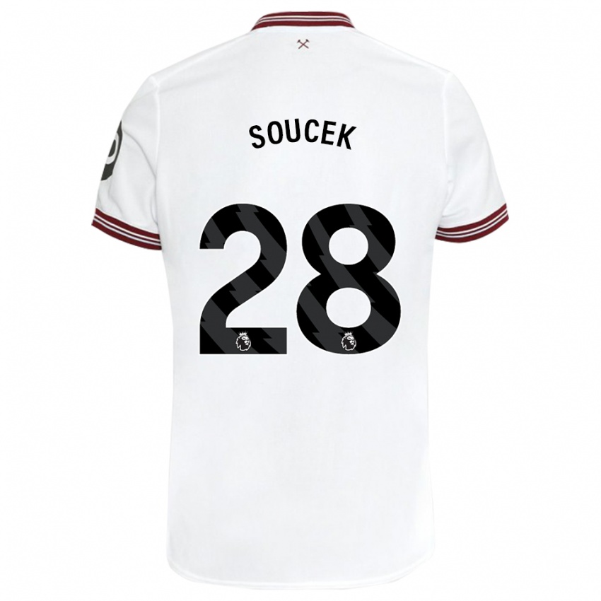 Hombre Camiseta Tomas Soucek #28 Blanco 2ª Equipación 2023/24 La Camisa