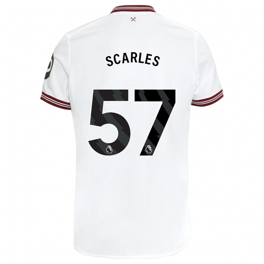 Hombre Camiseta Oliver Scarles #57 Blanco 2ª Equipación 2023/24 La Camisa