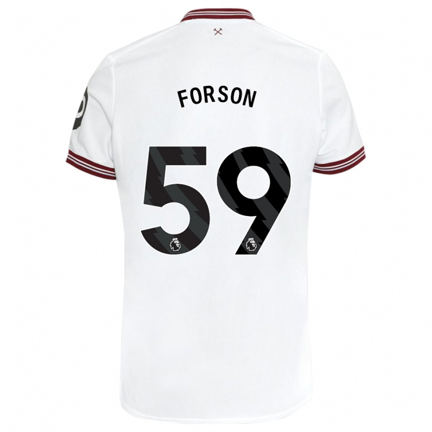 Hombre Camiseta Keenan Forson #59 Blanco 2ª Equipación 2023/24 La Camisa