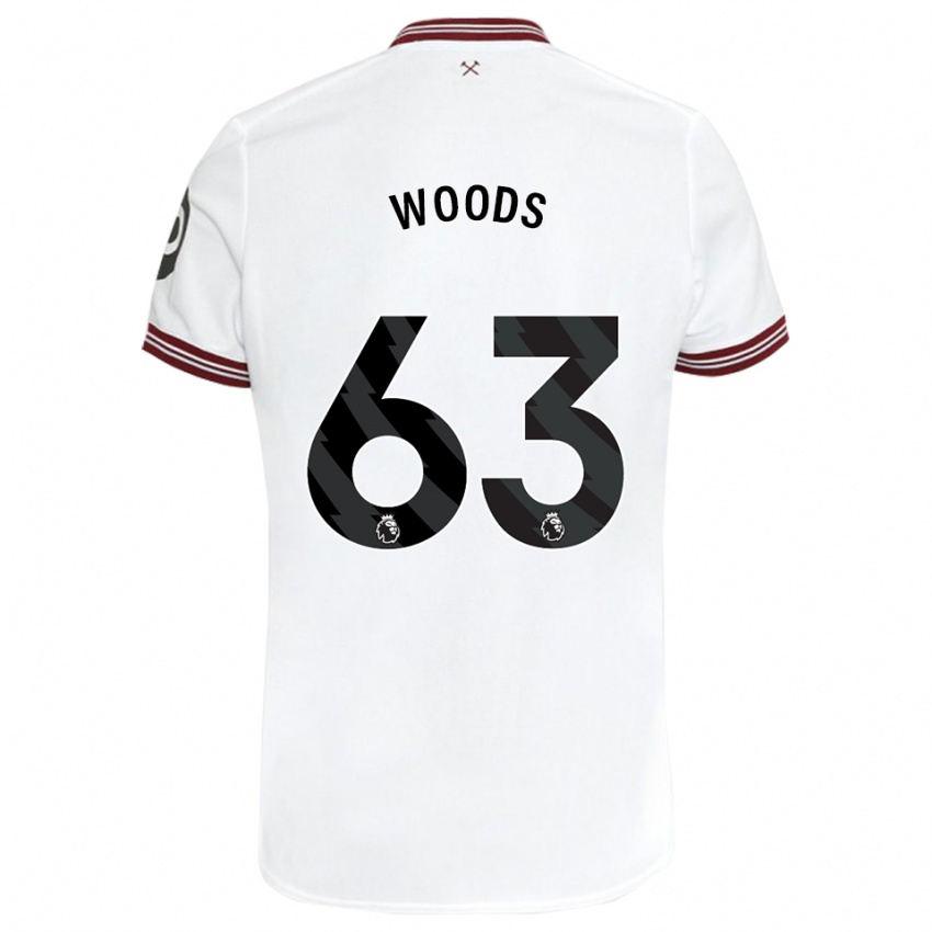 Hombre Camiseta Archie Woods #63 Blanco 2ª Equipación 2023/24 La Camisa