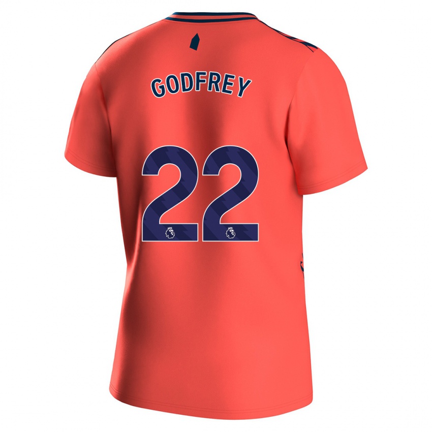 Hombre Camiseta Ben Godfrey #22 Coralino 2ª Equipación 2023/24 La Camisa