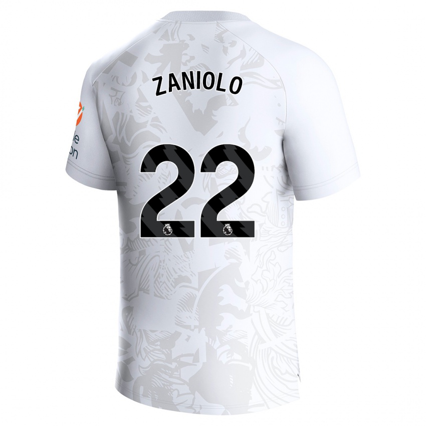 Hombre Camiseta Nicolo Zaniolo #22 Blanco 2ª Equipación 2023/24 La Camisa