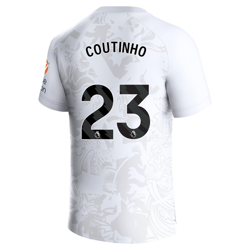 Hombre Camiseta Philippe Coutinho #23 Blanco 2ª Equipación 2023/24 La Camisa