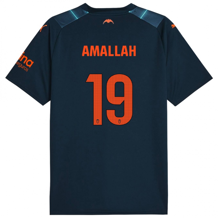 Hombre Camiseta Selim Amallah #19 Azul Marino 2ª Equipación 2023/24 La Camisa