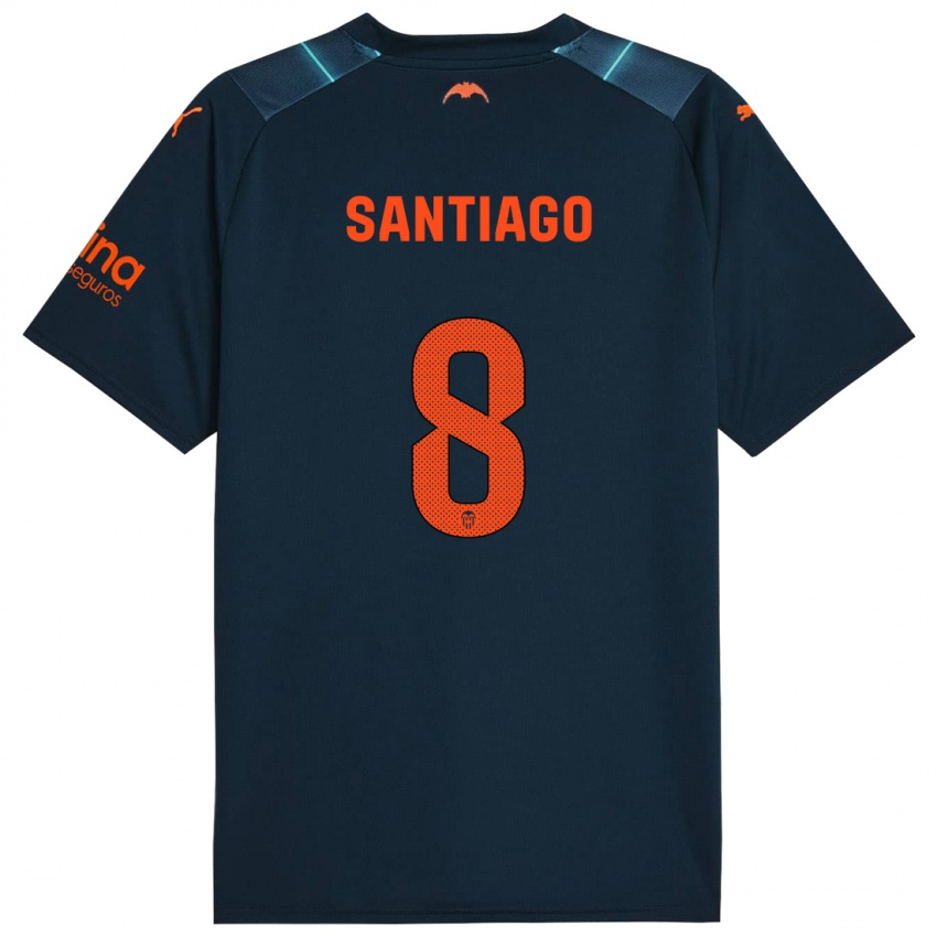 Hombre Camiseta Yellu Santiago #8 Azul Marino 2ª Equipación 2023/24 La Camisa