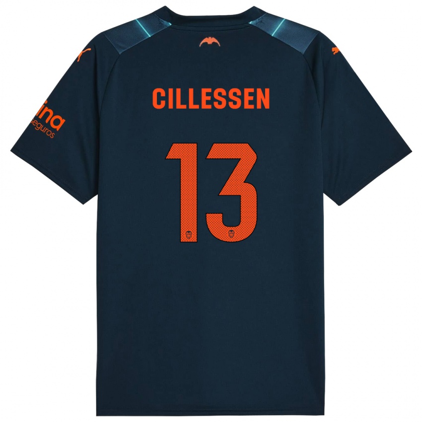 Hombre Camiseta Jasper Cillessen #13 Azul Marino 2ª Equipación 2023/24 La Camisa