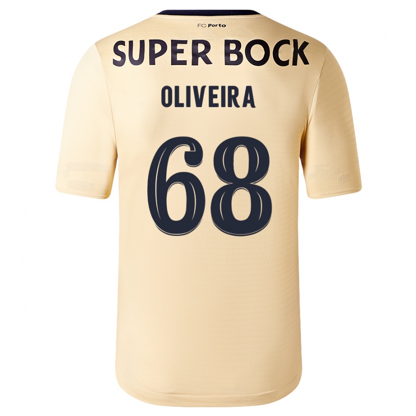 Hombre Camiseta André Oliveira #68 Beige-Dorado 2ª Equipación 2023/24 La Camisa