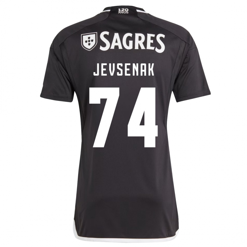 Hombre Camiseta Zan Jevsenak #74 Negro 2ª Equipación 2023/24 La Camisa