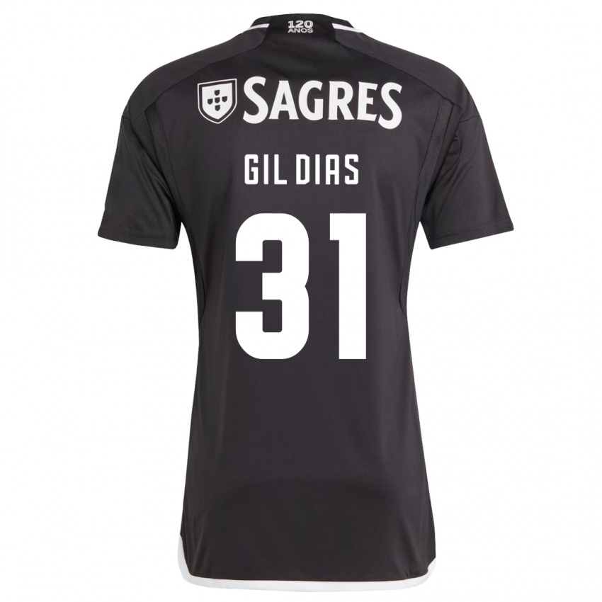 Hombre Camiseta Gil Dias #31 Negro 2ª Equipación 2023/24 La Camisa