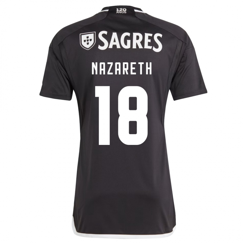 Hombre Camiseta Kika Nazareth #18 Negro 2ª Equipación 2023/24 La Camisa