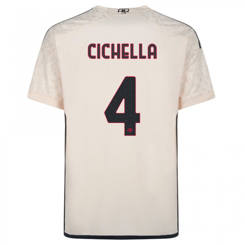 Hombre Camiseta Matteo Cichella #4 Blanquecino 2ª Equipación 2023/24 La Camisa
