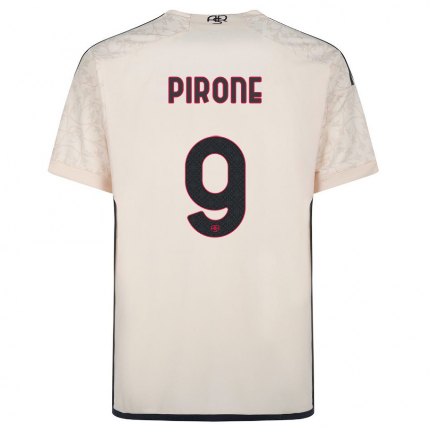 Hombre Camiseta Valeria Pirone #9 Blanquecino 2ª Equipación 2023/24 La Camisa