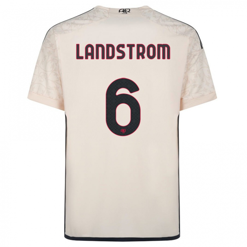 Hombre Camiseta Elin Landstrom #6 Blanquecino 2ª Equipación 2023/24 La Camisa