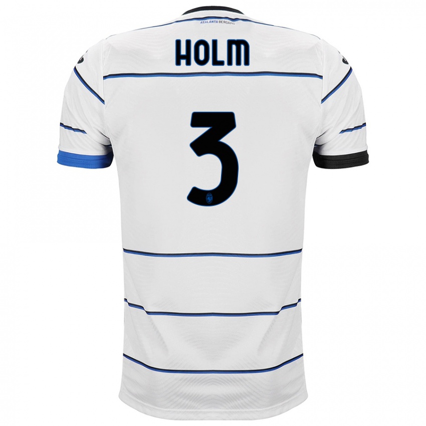 Hombre Camiseta Emil Holm #3 Blanco 2ª Equipación 2023/24 La Camisa