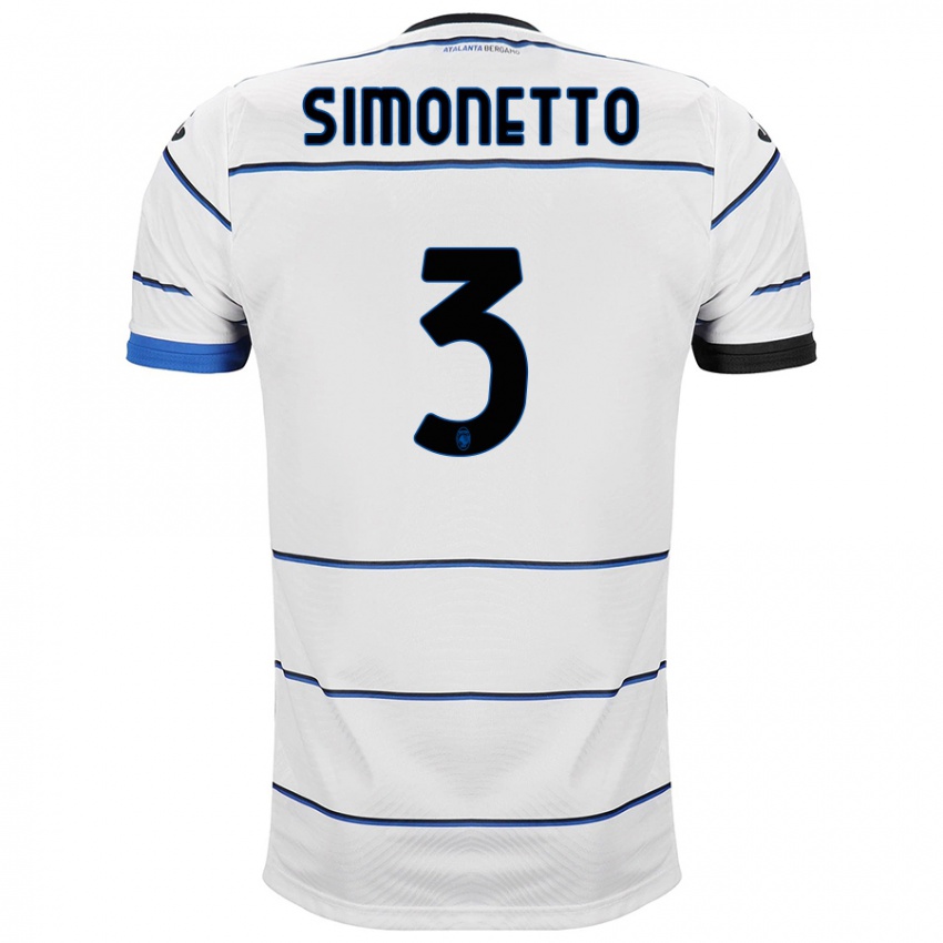 Hombre Camiseta Federico Simonetto #3 Blanco 2ª Equipación 2023/24 La Camisa