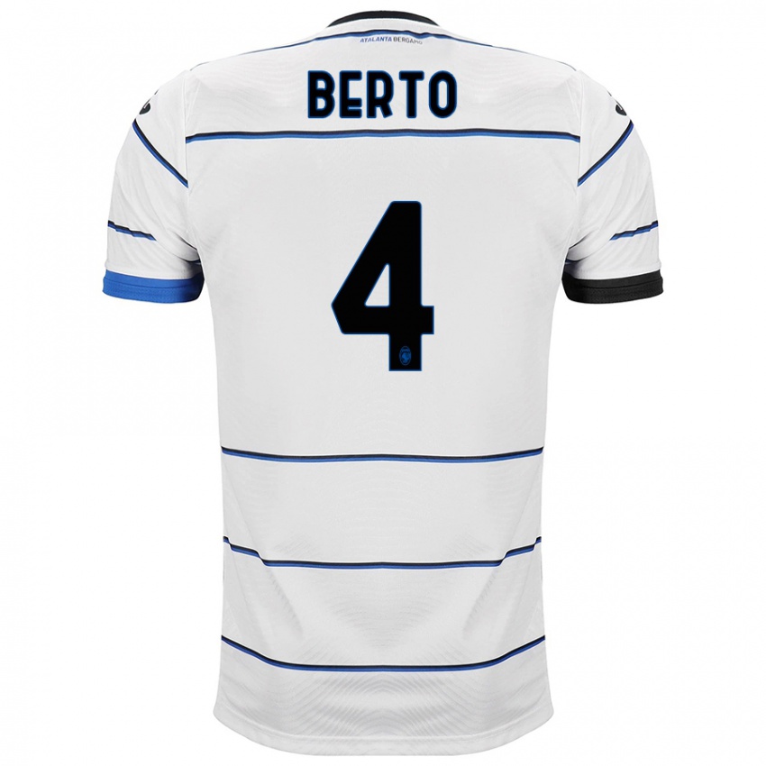 Hombre Camiseta Gabriele Berto #4 Blanco 2ª Equipación 2023/24 La Camisa