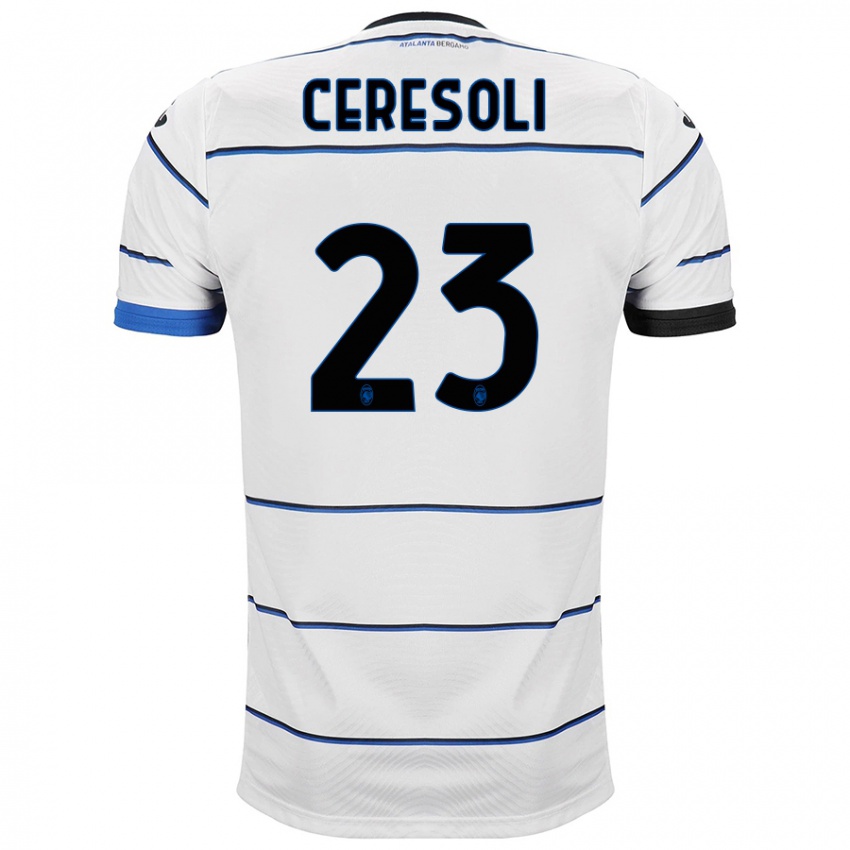 Hombre Camiseta Andrea Ceresoli #23 Blanco 2ª Equipación 2023/24 La Camisa