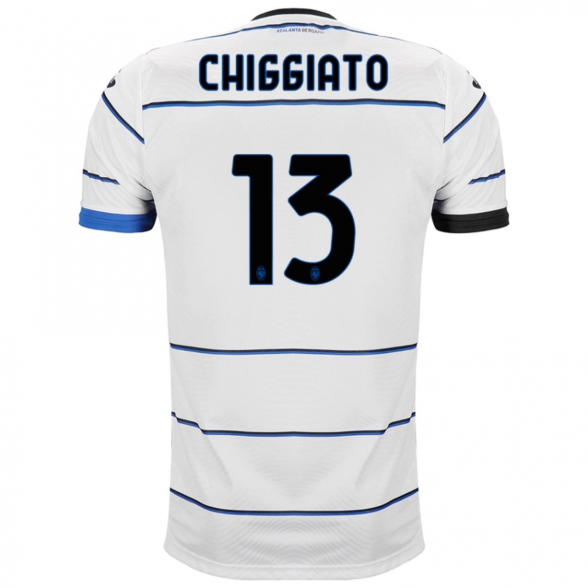 Hombre Camiseta Gabriele Chiggiato #13 Blanco 2ª Equipación 2023/24 La Camisa