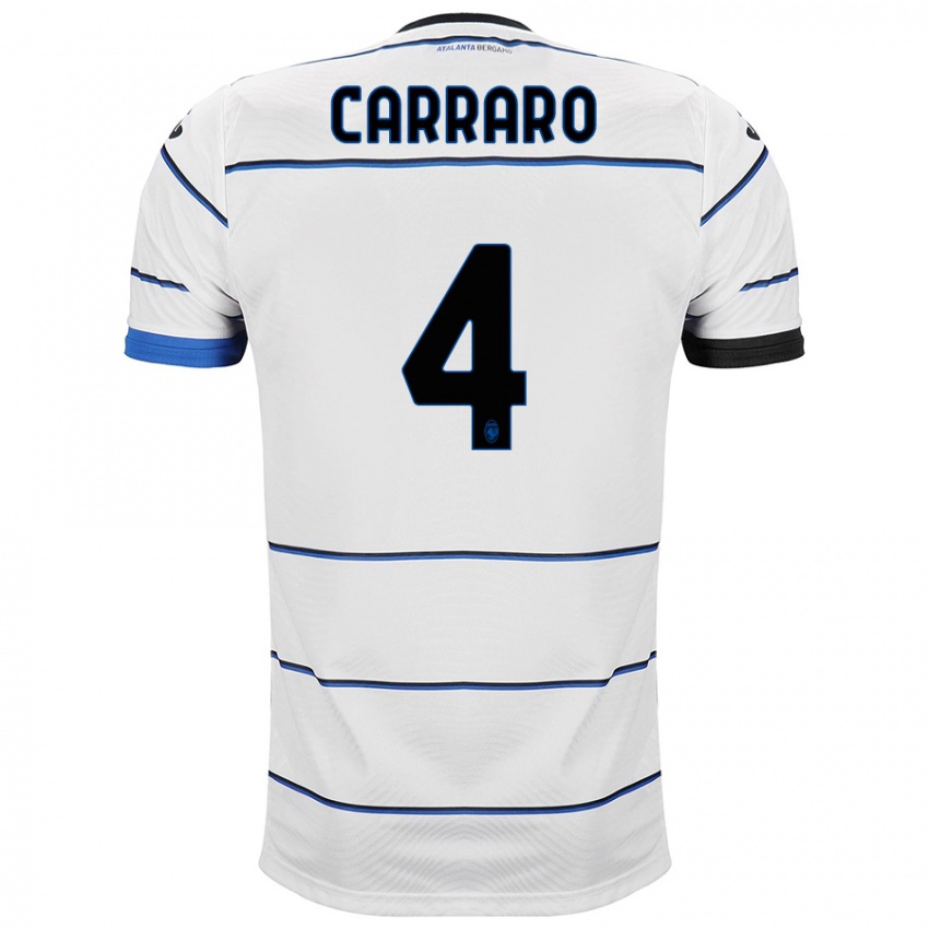 Hombre Camiseta Marco Carraro #4 Blanco 2ª Equipación 2023/24 La Camisa