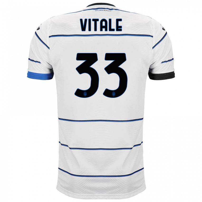 Hombre Camiseta Francesca Vitale #33 Blanco 2ª Equipación 2023/24 La Camisa
