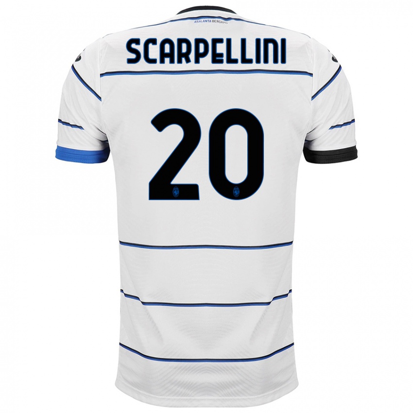 Hombre Camiseta Andrea Scarpellini #20 Blanco 2ª Equipación 2023/24 La Camisa