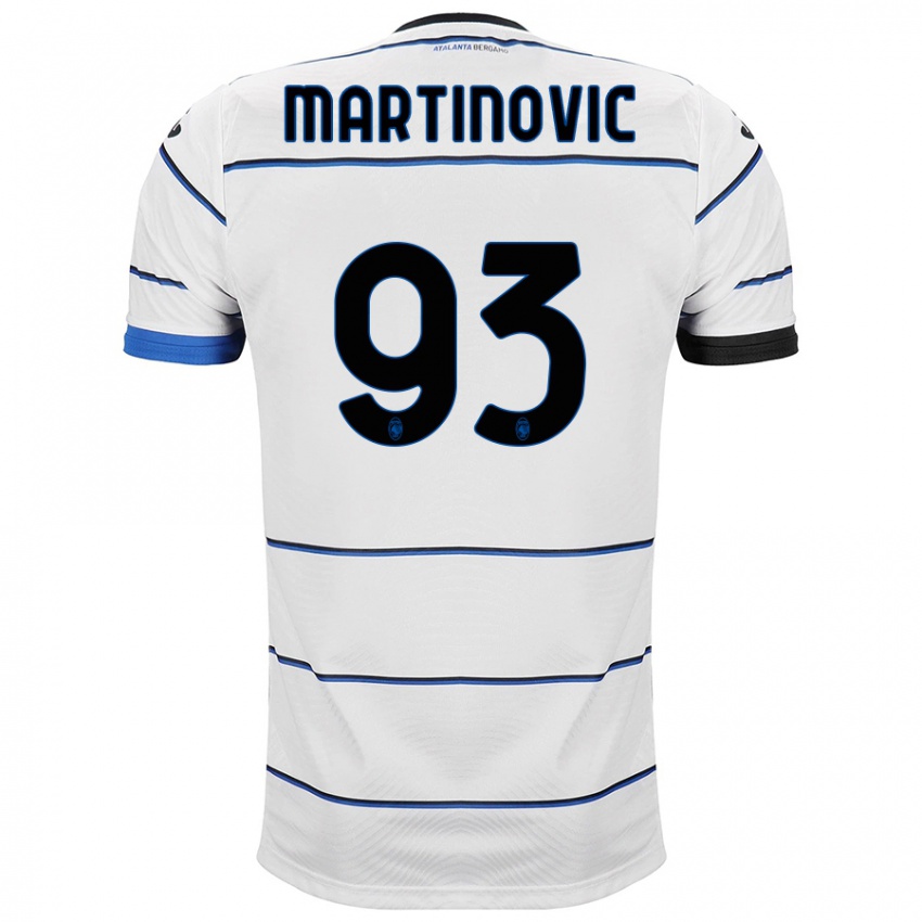 Hombre Camiseta Melania Martinovic #93 Blanco 2ª Equipación 2023/24 La Camisa