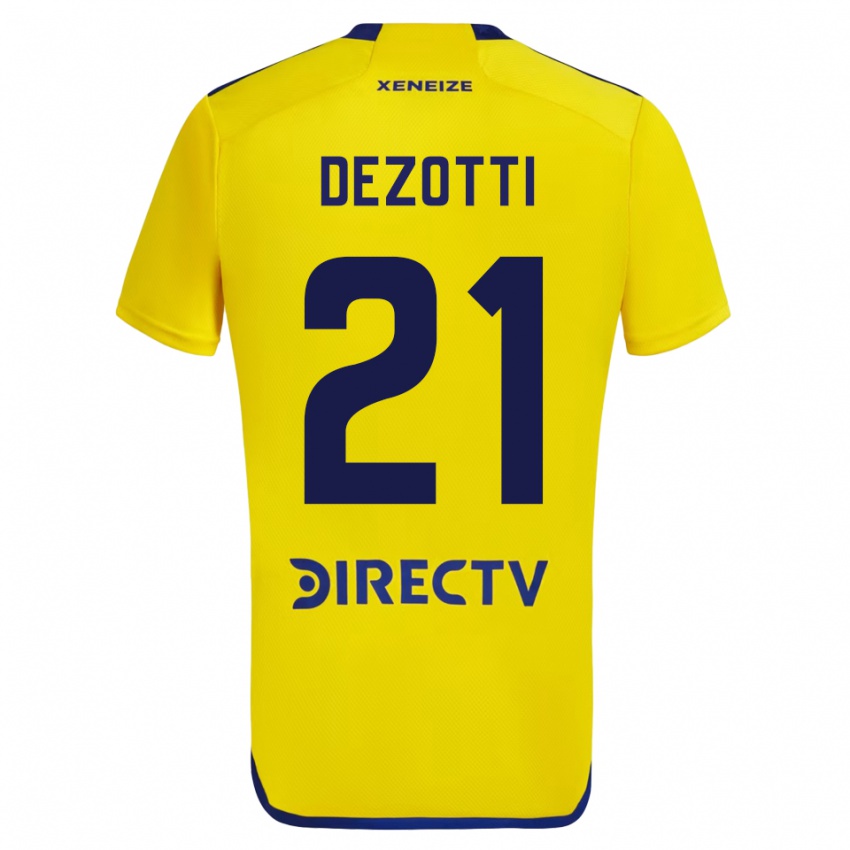 Hombre Camiseta Martina Dezotti #21 Amarillo 2ª Equipación 2023/24 La Camisa