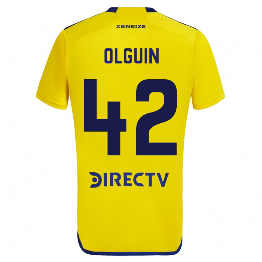 Hombre Camiseta Matias Olguin #42 Amarillo 2ª Equipación 2023/24 La Camisa