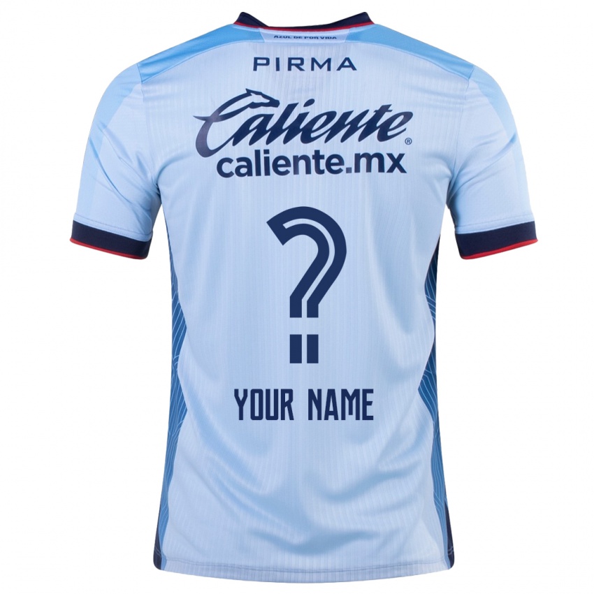 Hombre Camiseta Su Nombre #0 Cielo Azul 2ª Equipación 2023/24 La Camisa